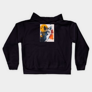 Fox grunge portrait Kids Hoodie